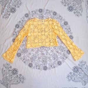 Crochet Yellow Floral Top 💛
